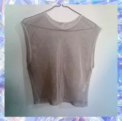 トップス　メッシュ　ノースリーブ　GU ジーユー