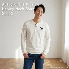 アバクロ 長袖ヘンリーネックTシャツ S 白のサムネイル