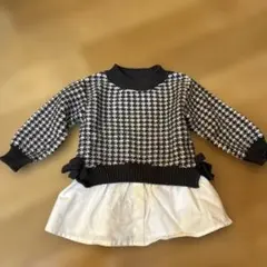 ハウンドトゥースパターンニットセーター