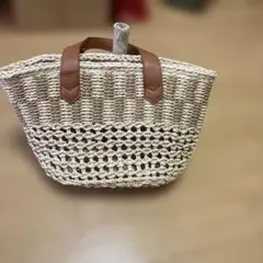 かごバッグ ベージュ ブラウン
