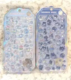 ☆シャーベット　よるねこ＆みずいろ☆　ボンボンドロップシール