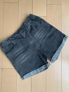 SHEIN ブラックデニム ショートパンツ 150cm