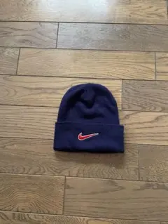 90s NIKE ニットキャップ ビーニー ネイビー アクリル