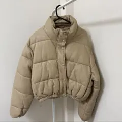 ZARA フェイクレザーショート丈ダウンジャケット