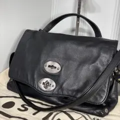 美品　ZANELLATO ザネラート ポスティーナ2WAY ブラック シボ革