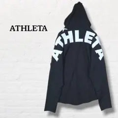 アスレタ☆フルジップパーカー 星柄 背面デカロゴ【M】サッカー フットサル 黒