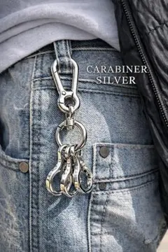 アメカジ　シルバーカラビナ　キーリング　ビンテージ　アクセサリ　シンプル　メンズ