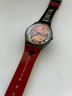 美品〈TINTIN タンタンの冒険 腕時計 スクエア型 2005年フランス製〉 レア ビンテージ TINTIN タンタンの冒険 スノーウィ 腕時計 フランス製