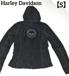 Harley Davidson スカル ロゴ フード付き　バイクジャケット 黒