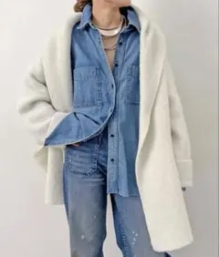 LAUREN MANOOGIAN アルパカ混 ダブルフェイスコート フーディ Lauren Manoogian Double Face Coat in Oak – Cedar & Hyde Mercantile