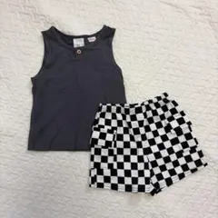 ZARA kids ノースリT チェックハーフパンツ　92のサムネイル