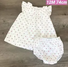 【お値下げしました❁⃘】jacadi♥いちご柄ワンピースセット 12M 74cmのサムネイル