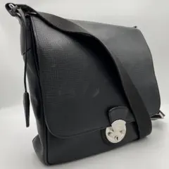 BALLY ロック式 チャームメッセンジャーバッグ ショルダー レザー ブラック