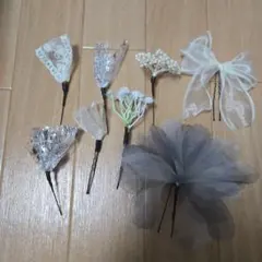 ヘアアクセサリー 8個セット レース チュール【ウェディング、成人式、卒業式】