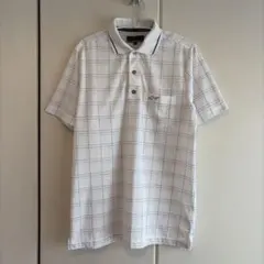 GREG NORMAN ポロシャツ　ゴルフシャツ　白　チェック柄　メンズ　Mのサムネイル
