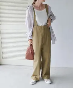 DISCOAT　コットンツイルサロペット オーバーオール ベージュ