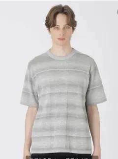 新品未使用 ブラックレーベルクレストブリッジ サマーニット ロゴプレートグレーLのサムネイル