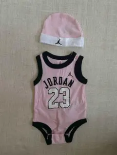Jordan ピンクロンパース 0-6ヶ月 帽子付き