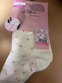 m petit by misako ドット柄タイツ M-L アイボリー