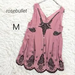ローズブリット シルク100% タンクトップ ノースリーブ 刺繍 ビーズのサムネイル