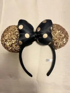 ディズニー ミニーマウス ヘアバンド 黒金