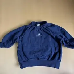 【美品】petit main トレーナー サイズ80 ネイビー×シルバーラメ
