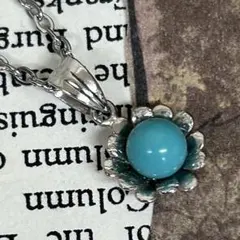 1970s ヴィンテージ ターコイズ お花 ネックレス 天然 シルバー アメリカ