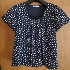 4373) 水玉模様バルーン袖プルオーバー