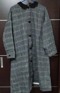 期間限定　サマンサモスモス　襟配色　チェック柄　ロングコート