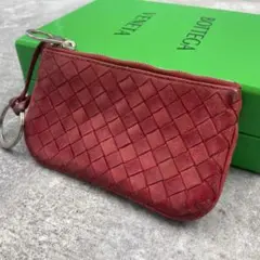 ボッテガヴェネタ コインケース イントレチャート 赤 レッド レザー