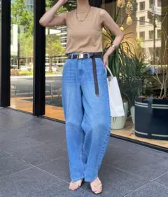 DOUDOU リヨセル ワイドデニムパンツ 38　サックスブルーのサムネイル