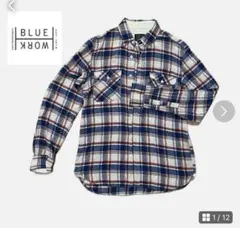 BLUE WORK カジュアルシャツ メンズ チェック Mサイズ 長袖のサムネイル