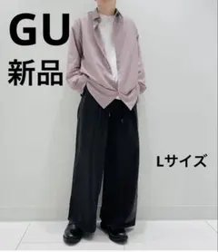 【新品】GU イージーケア　シアーオーバーサイズシャツ　メンズ　レディース