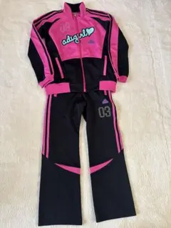 adigirl ジャージ 黒/ピンク