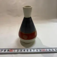 陶器製徳利 青赤花模様 陶磁器