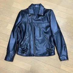 本日限定　革ジャン　ジャケット　革　皮　黒　羊皮　ブラック　レザージャケットのサムネイル