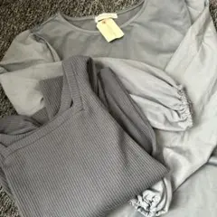 ◾️chocolat rituelle ブルーグレー 長袖トップス2枚