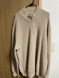 UNIQLO ベージュ スフレヤーンハーフジップセーター 3XL