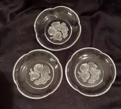 デザート他多様ガラス皿 3枚セット