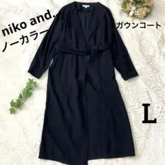 niko and… ブラック ガウン ロングコート スリット ベルト付き 黒 Lのサムネイル