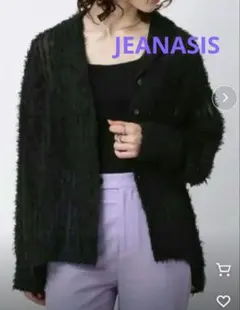 キ*ィ様 JEANASIS　フリンジ ジャガード シアー シャツ　F