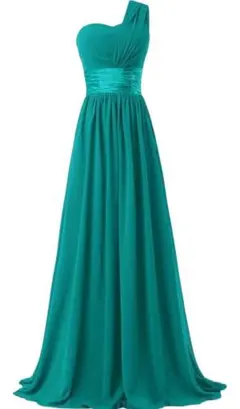 【未使用✨】ロングドレス　レディースL　ターコイズブルー　結婚式　ウェディング