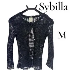 Sybilla シビラ メッシュカーディガン 黒 Mサイズ 透かし編み 羽織りのサムネイル