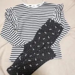 PAIR MANON 長袖カットソー 140cm ストライプ　グレータイツ150