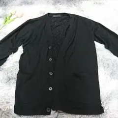 メンズ　カーディガン　プラスワン　ライトオン　黒