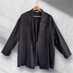 DES PRES コットンシルクタイプライター ノーカラージヤケットシャツ 36