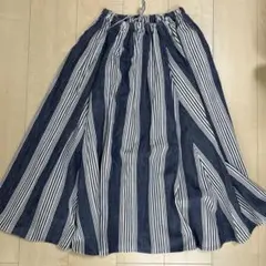 BEAMS BOY インディゴ ストライプ サーキュラースカートのサムネイル