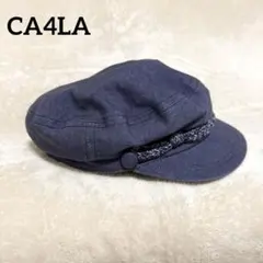 美品 CA4LA リネン100% キャスケット日本製 ネイビー