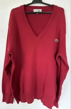 Lacoste ラコステ バーガンディ Vネックニット