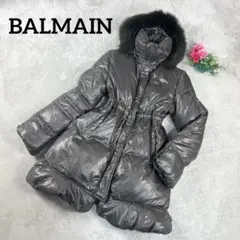 美品✨️バルマン ダウンコート フード取り外し可 ブルーフォックスファー M